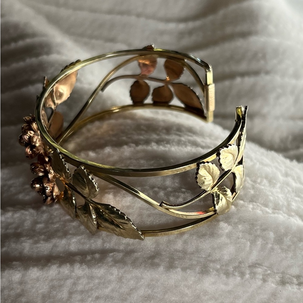 Krementz Vintage bracelet in 14kt gold overlay & rose goldtone. - Picture 3 of 13